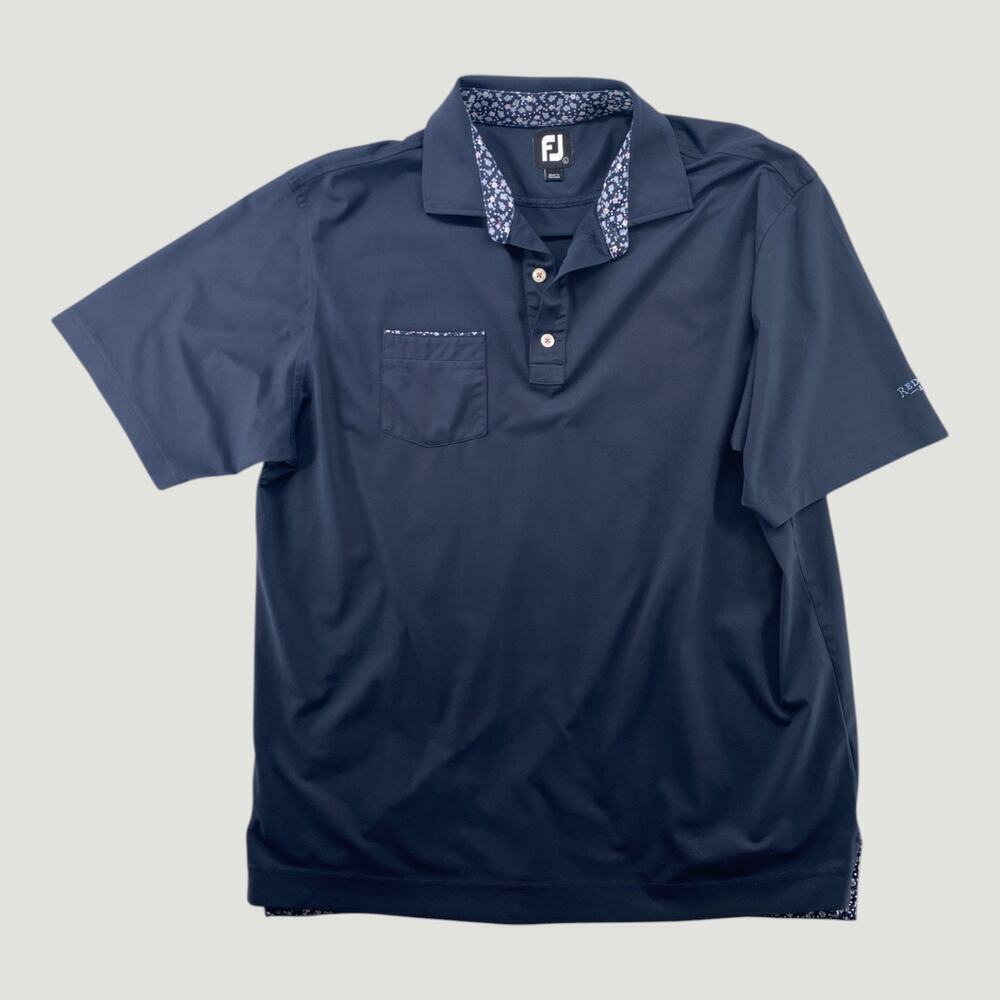 FootJoy Red Hill 1921 Golf Polo Shirt Navy Performance Stretch Mens XL